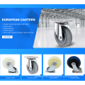 European Industrial 3'' 4'' 5'' 6'' 8'' Top Plate Fixed Plate Caster Rubber/PP/PVC/TPR Furniture Castor Wheel